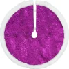 Mini Tree Skirts*Northlight 20" Magenta Glittered Mini Christmas Tree Skirt With White Fur Trim