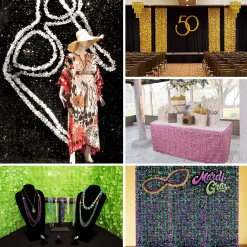 Showdown Displays 15' Maroon Contemporary Floral Sheeting Party Streamers