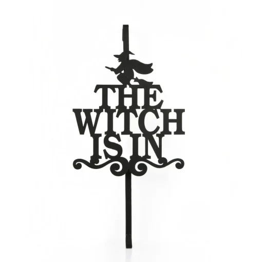 Wreath Accessories*National Tree Company 18" Matte Black "The Witch Is In" Halloween Wreath Hanger