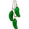 Northlight Food & Beverage>8.5" Matte Green Christmas Pickle Trio Cluster Ornament