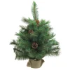 Northlight 2.5 Feet Tall And Smaller>18" Medium Royal Oregon Pine Burlap Base Artificial Christmas Tree - Unlit