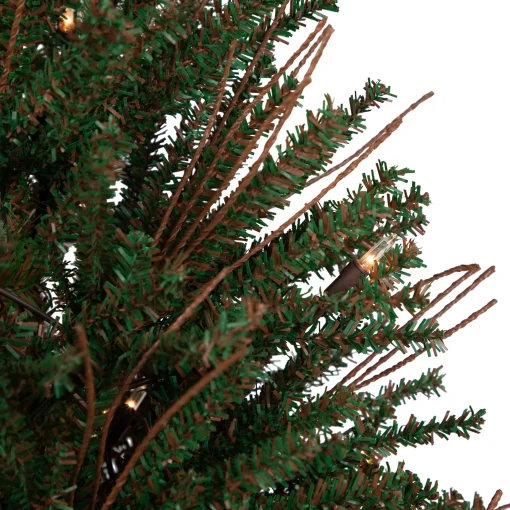 Northlight 4 And 4.5 Feet Tall>4' Medium Warsaw Twig Artificial Christmas Tree In Burlap Base - Clear Lights
