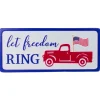 Northlight 12" Metal Patriotic "Let Freedom Ring" Sign With A Flag Wall Decor