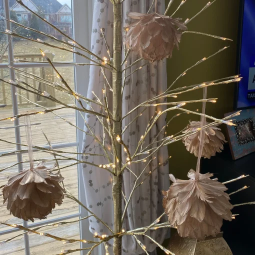 Northlight Balls>4.5" Metallic Gold Glitter Feather Pine Cone Christmas Ornament