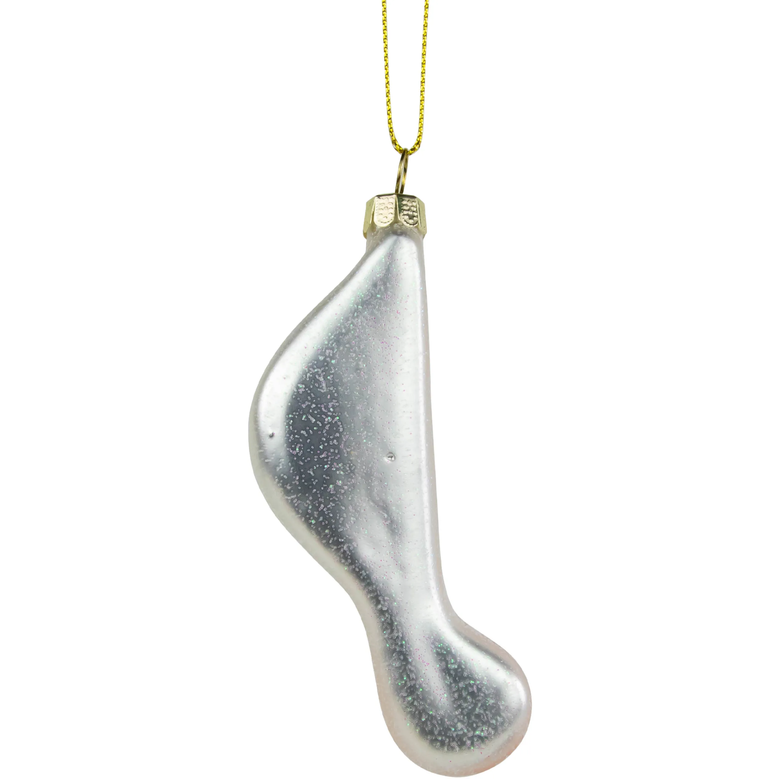 Northlight Entertainment>3.75" Metallic Gold Glittered Sixteenth Music Note Glass Christmas Ornament