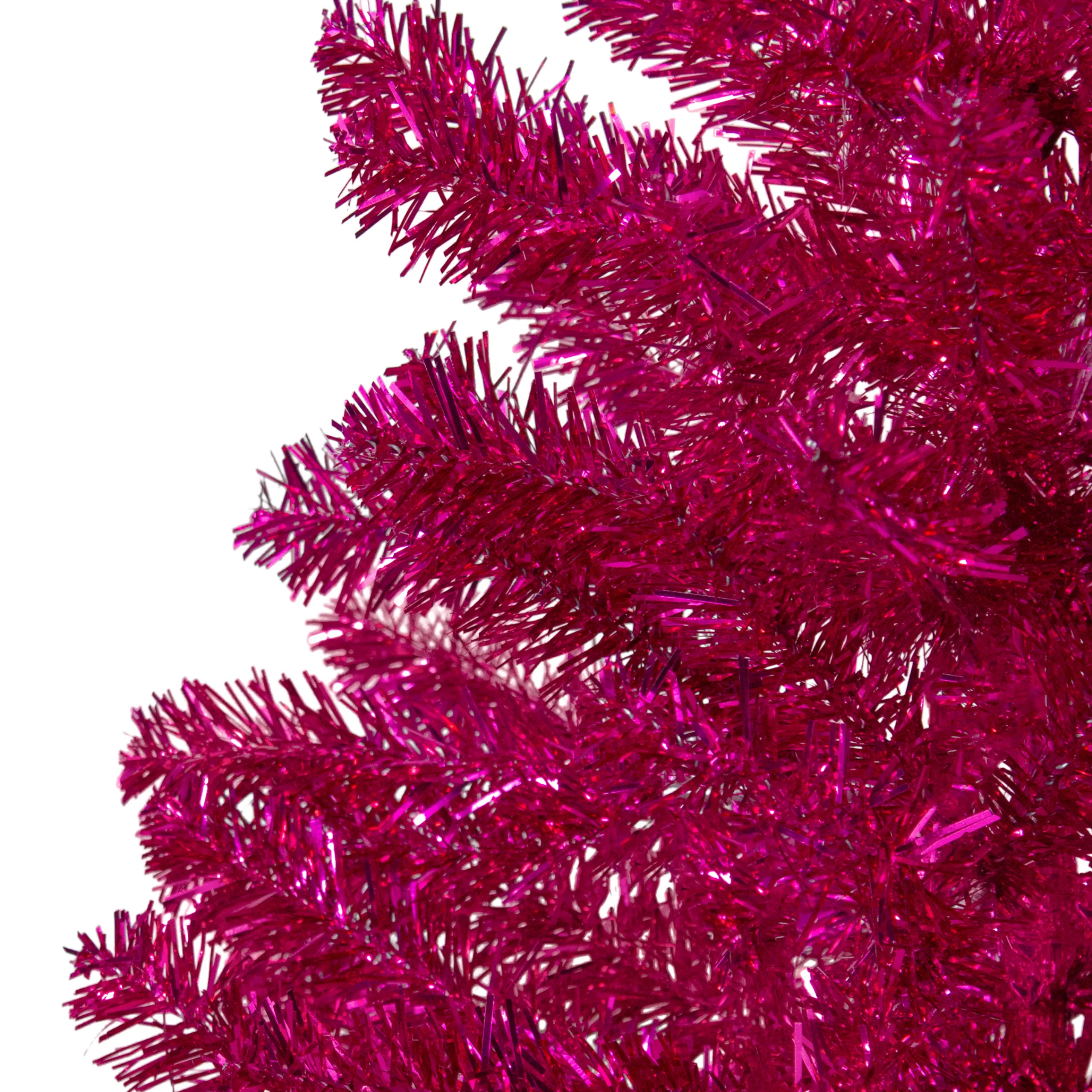 Northlight 3 And 3.5 Feet Tall>3' Metallic Pink Tinsel Artificial Christmas Tree - Unlit