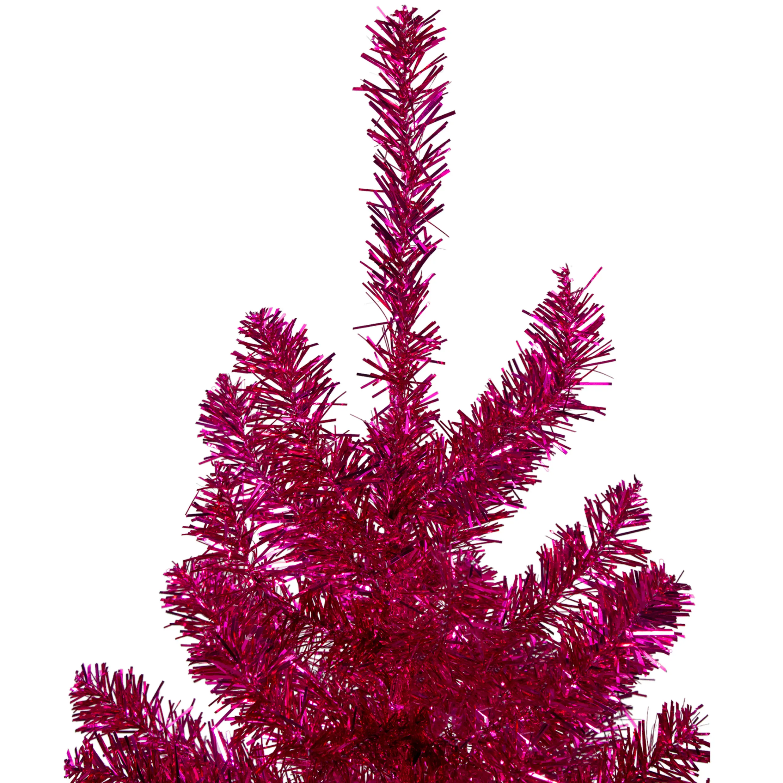 Northlight 3 And 3.5 Feet Tall>3' Metallic Pink Tinsel Artificial Christmas Tree - Unlit