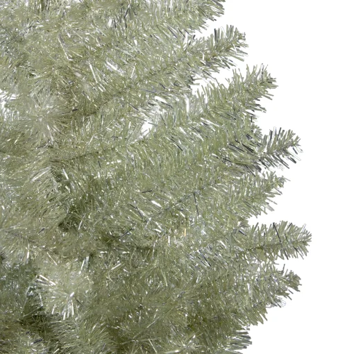 Northlight 9 And 9.5 Feet Tall>9' Metallic Platinum Artificial Tinsel Christmas Tree - Unlit