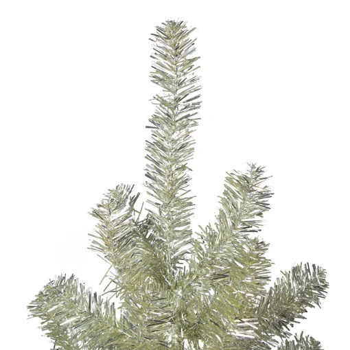 Northlight 9 And 9.5 Feet Tall>9' Metallic Platinum Artificial Tinsel Christmas Tree - Unlit