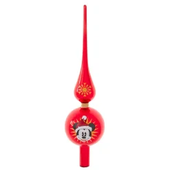 Unlit Tree Toppers*KSA 12" Mickey Glass Christmas Tree Topper, Unlit