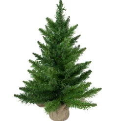 Northlight 2.5 Feet Tall And Smaller>24" Mini Balsam Pine Artificial Christmas Tree In Burlap Base, Unlit