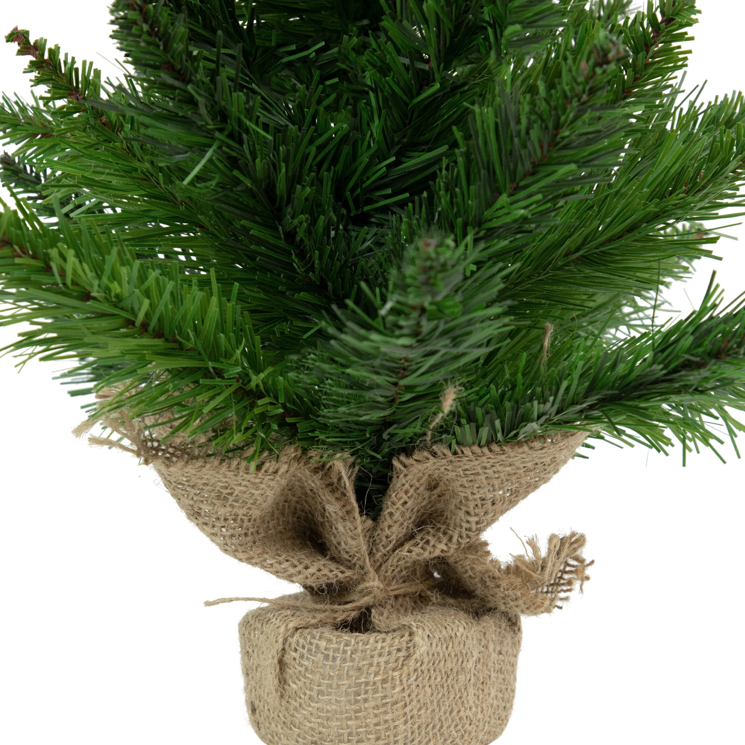 Northlight 2.5 Feet Tall And Smaller>24" Mini Balsam Pine Artificial Christmas Tree In Burlap Base, Unlit