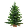Northlight 2.5 Feet Tall And Smaller>24" Mini Balsam Pine Medium Artificial Christmas Tree In Burlap Base, Unlit