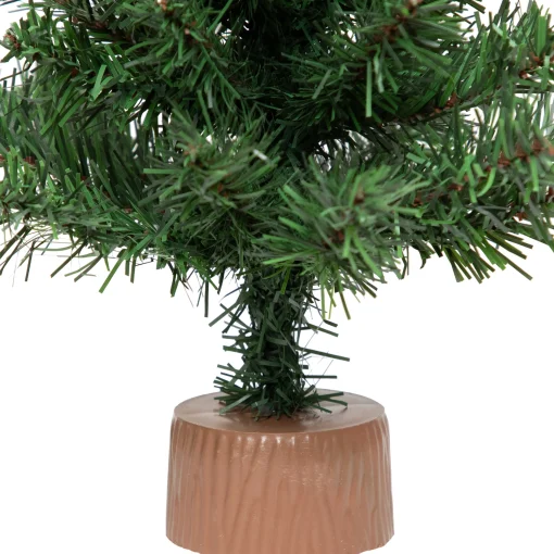 Northlight 2.5 Feet Tall And Smaller>12" Mini Canadian Pine Full Artificial Christmas Tree In Faux Wood Base - Unlit