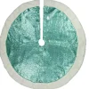 48 Inch And Smaller*Northlight 47" Mint Green Sequins Christmas Tree Skirt With White High Pile Fleece Fur Trim
