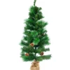 Northlight Unlit Traditional Trees>39" Mixed Pine And Pine Cones Artificial Christmas Tree In Jute Base