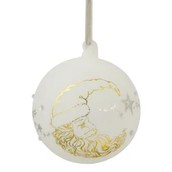 Northlight Santa Claus>4.5" Moon Santa 'Dreams Come True' Frosted Glass Christmas Ornament