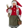 Santa Figures*Northlight 18" Mrs. Clause Carrying A Basket Of Gifts And Firewood Christmas Figure