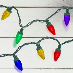 Northlight 50 Multi-Color Led C7 Mini Christmas Lights, 20.25 Ft Green Wire