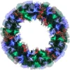 Pre-Lit Wreaths*Northlight 24" Multi-Function Coloring Changing Fiber Optic Artificial Pine Christmas Wreath