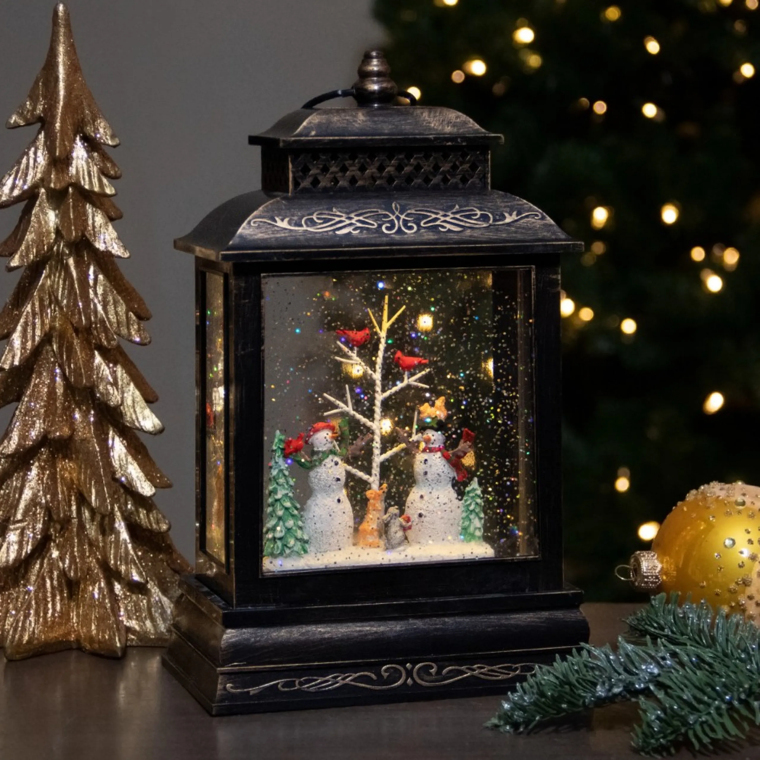 Snow Globes*Northlight 12" Musical Lighted Snowmen Christmas Snow Globe Lantern