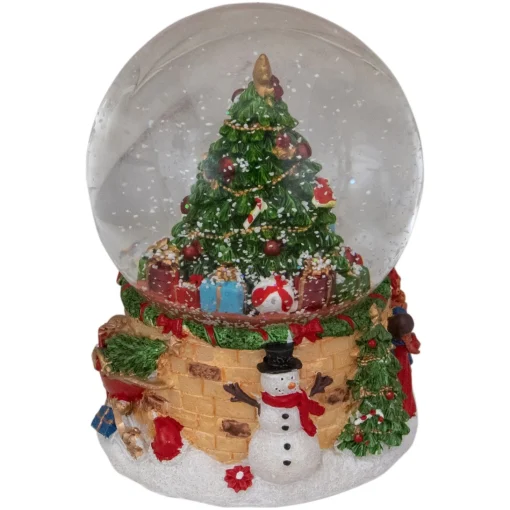 Table Top Pieces*Northlight 5" Musical Santa Giving Gifts Christmas Tree Snow Globe