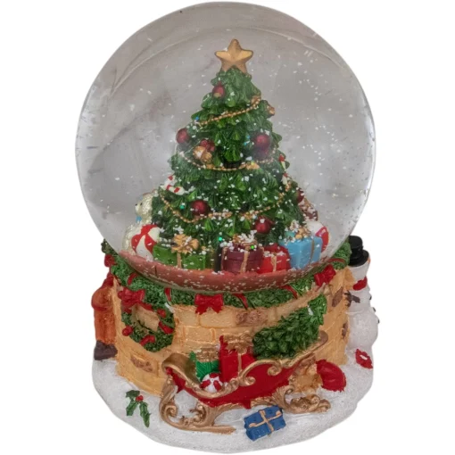 Table Top Pieces*Northlight 5" Musical Santa Giving Gifts Christmas Tree Snow Globe