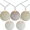 Brite Star 10 Neutral Tone Yarn Ball Patio Globe Lights - 8.6 Ft White Wire