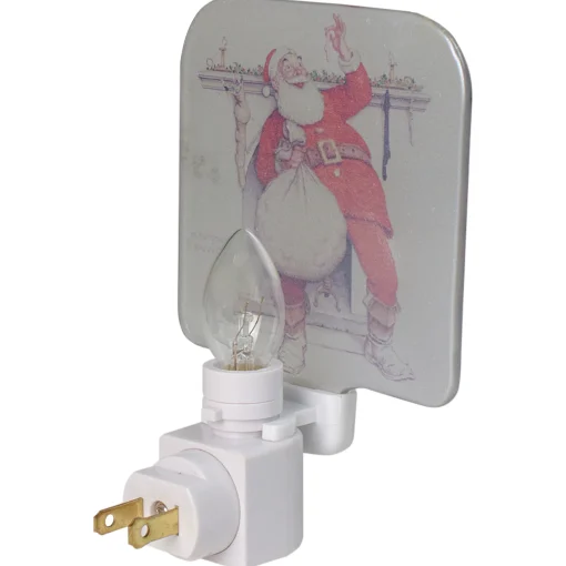 Northlight 6" Norman Rockwell 'Filling The Stocking' Glass Christmas Night Light