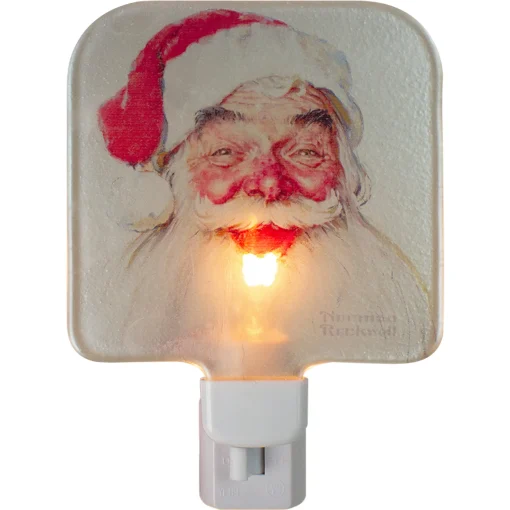 Northlight 6" Norman Rockwell 'santa Claus' Glass Christmas Night Light