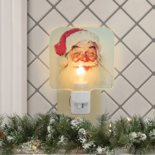 Northlight 6" Norman Rockwell 'santa Claus' Glass Christmas Night Light