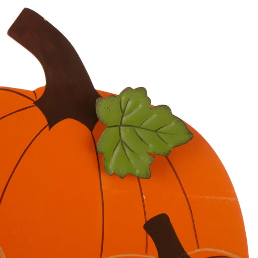 Glitzhome 26.25" Orange And Black 'Welcome' Pumpkin Thanksgiving Cart Yard Stake Or Hanging Sign