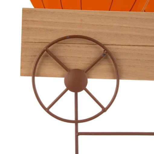Glitzhome 26.25" Orange And Black 'Welcome' Pumpkin Thanksgiving Cart Yard Stake Or Hanging Sign