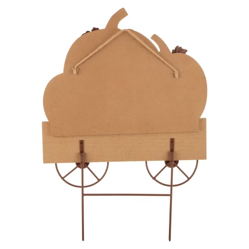 Glitzhome 26.25" Orange And Black 'Welcome' Pumpkin Thanksgiving Cart Yard Stake Or Hanging Sign