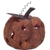 Melrose 7" Orange And Brown Autumn Harvest Maple Leaf Pumpkin Table Top Decoration