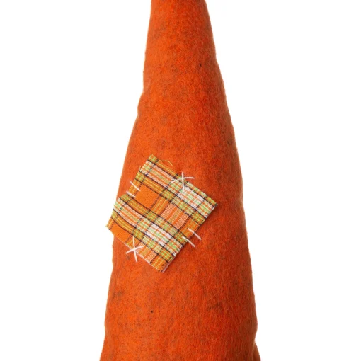 Glitzhome 24" Orange And Brown Gnome Standing Tabletop Autumn Figurine
