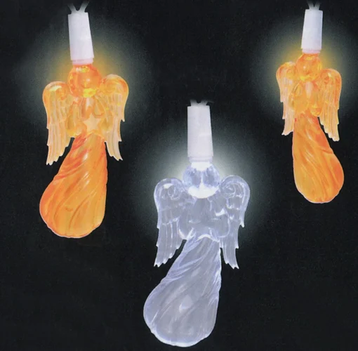 Sienna 20 Orange And Pure White Led Angel Novelty Christmas Lights - 9.5 Ft White Wire