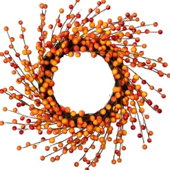 Northlight 14" Orange And Red Berry Artifical Fall Harvest Twig Wreath, 14-Inch, Unlit