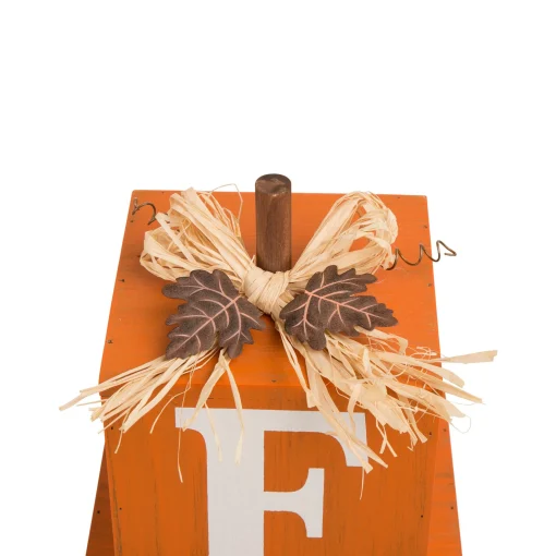 Glitzhome 38" Orange And White 'Fall' Nested Box Outdoor Patio Thanksgiving Decor