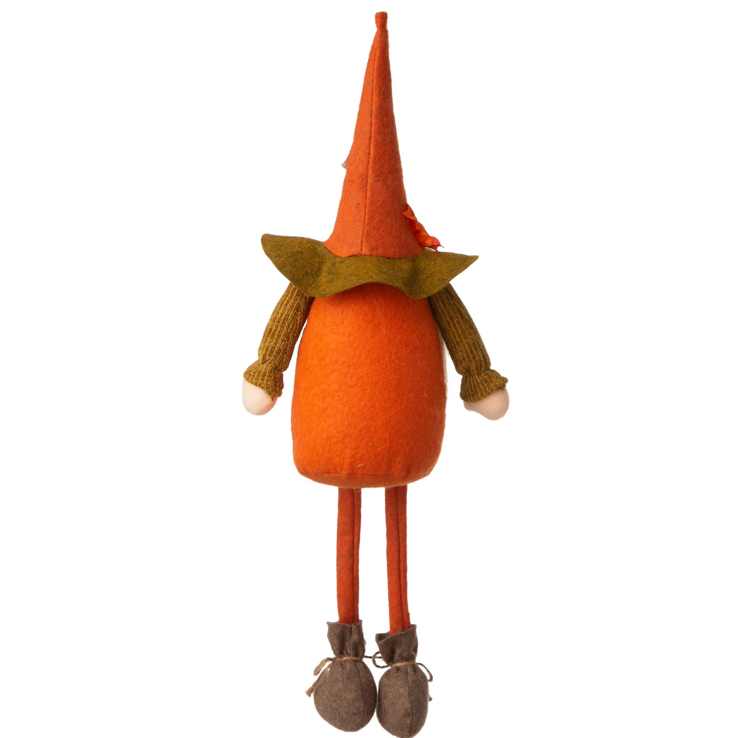 Glitzhome 24" Orange And White Gnome Shelf Sitter Tabletop Autumn Figurine