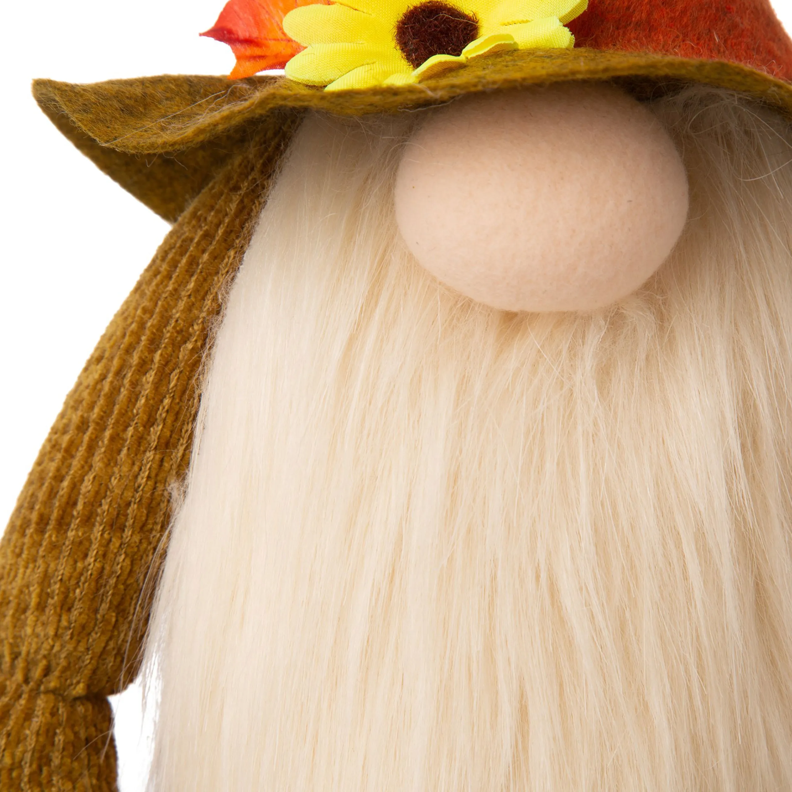 Glitzhome 24" Orange And White Gnome Shelf Sitter Tabletop Autumn Figurine