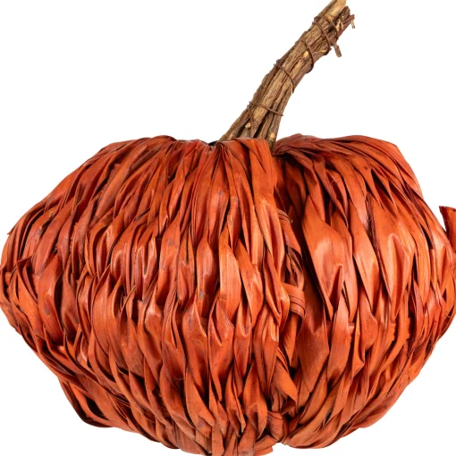 Northlight 8.5" Orange Autumn Harvest Woven Pumpkin Decoration