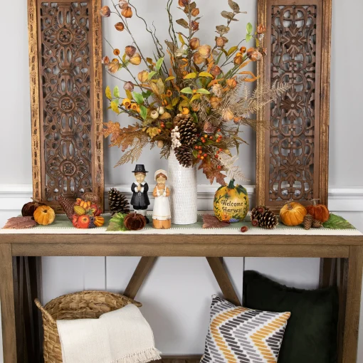 Northlight 7" Orange "Welcome Harvest" Pumpkin Fall Tabletop Decoration