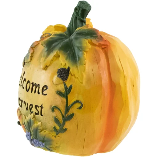 Northlight 7" Orange "Welcome Harvest" Pumpkin Fall Tabletop Decoration