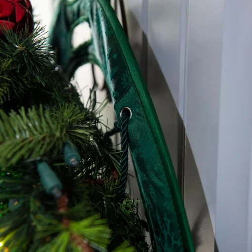 Wreath Accessories*Northlight 30" Oversized Green Snowflake Christmas Wreath Deluxe Door Saver With Ties
