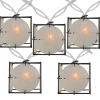 Sienna 10 Pearlized White And Black Lantern Party Patio Christmas Lights - 7.5 Ft White Wire