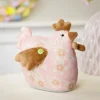 Northlight 8" Pink And Brown Floral Easter Country Hen Spring Figure