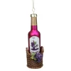 Northlight Food & Beverage>6.25" Pink And Brown Wine Bottle Hanging Christmas Ornament