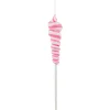 Northlight Food & Beverage>7.5" Pink And White Glittered Twist Lollipop Christmas Ornament