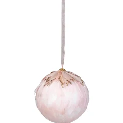 Northlight Balls>8" Pink Glitter Feather Hanging Christmas Ornament